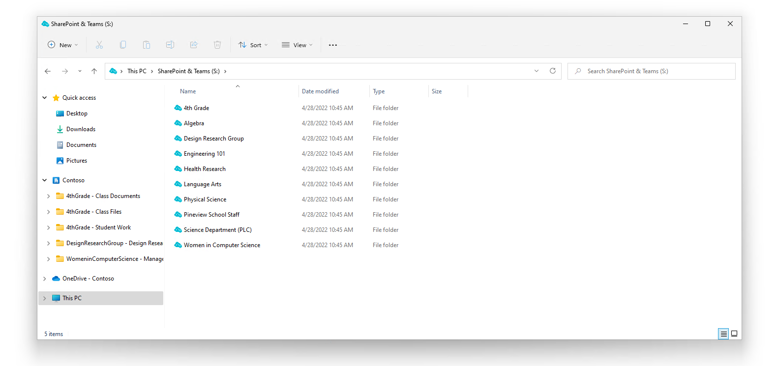 CloudConnect maps SharePoint and Teams storage to drive letters or subfolders of drives under This PC